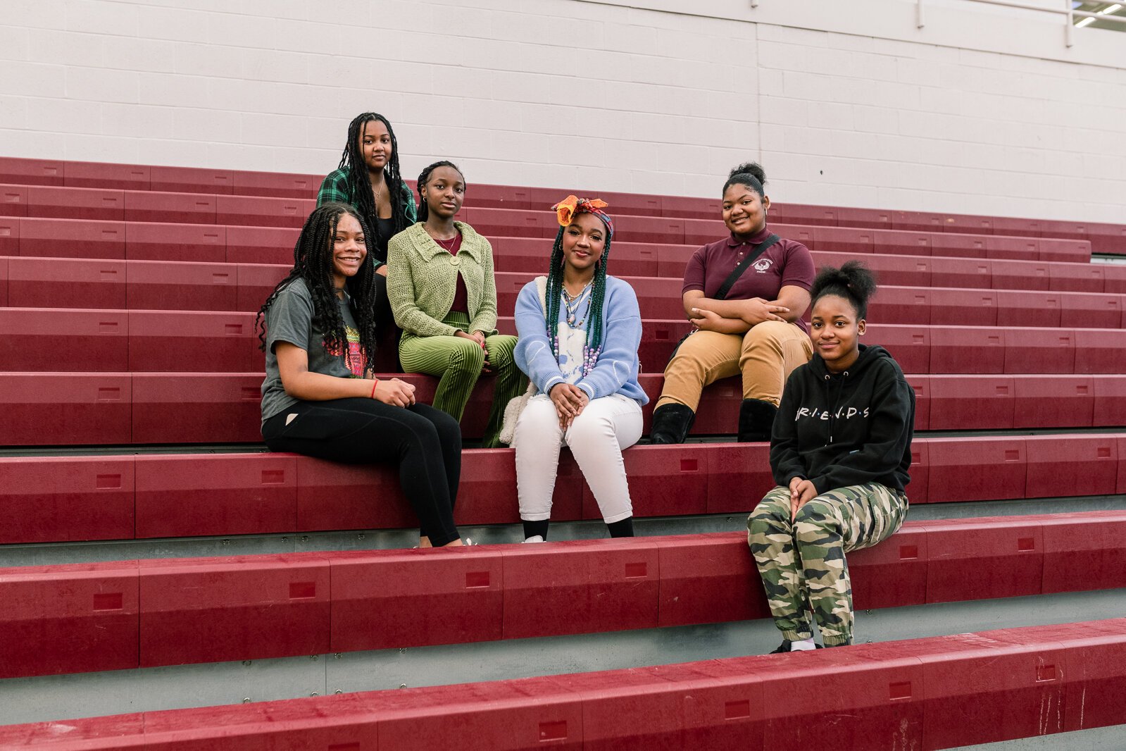 Mickenzy Crowder, Tiffany Jackson, Alexandria Rowe, Janiyah Sherrill, Faith Smith, and Xynese Frazier are among the student leaders helping implement Rec-Connect™ physical activity programming in Detroit schools.