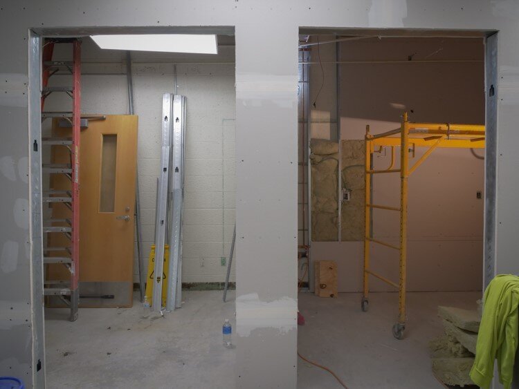 The School-based Health Center at Coleman Elementary School opened in January. This shows the construction phase of the project.