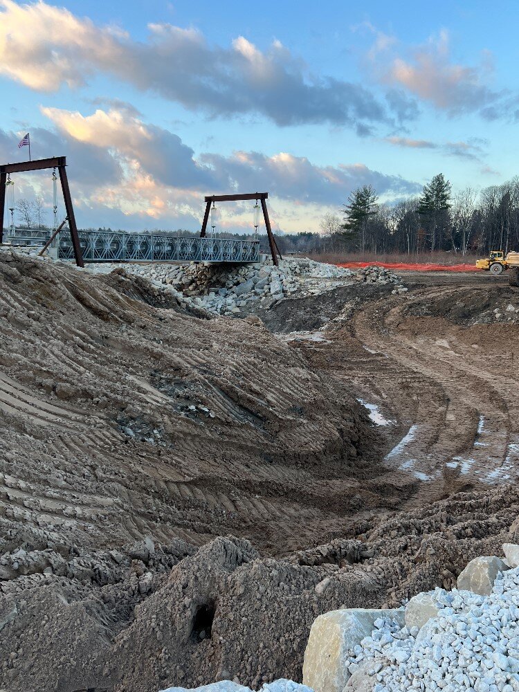 Temporary bridge at Sanford Dam