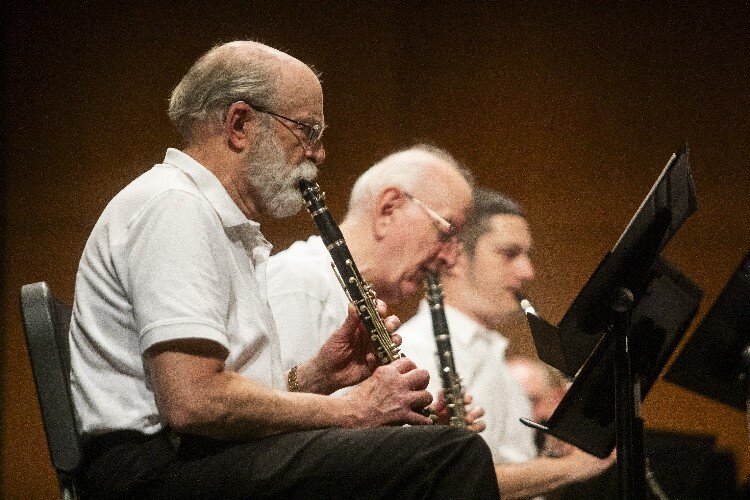 Dick Scott, 76, has performed with the band since 1979.