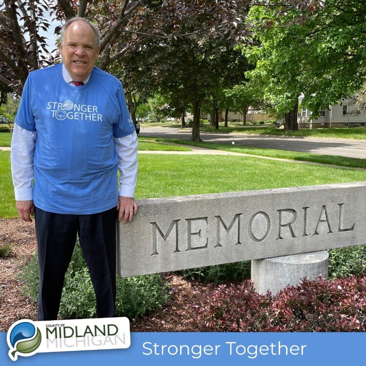 Rev. Wally Mayton wearing his support for Stronger Together.