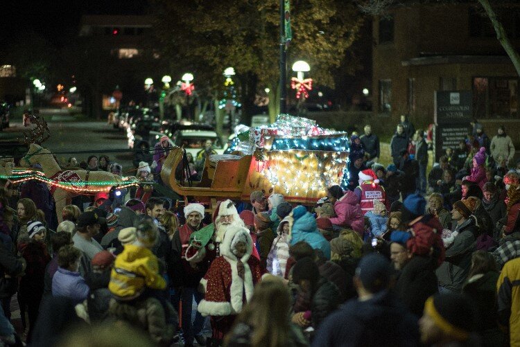 A ceremony featuring Santa Claus opens the holiday season in downtown Midland.