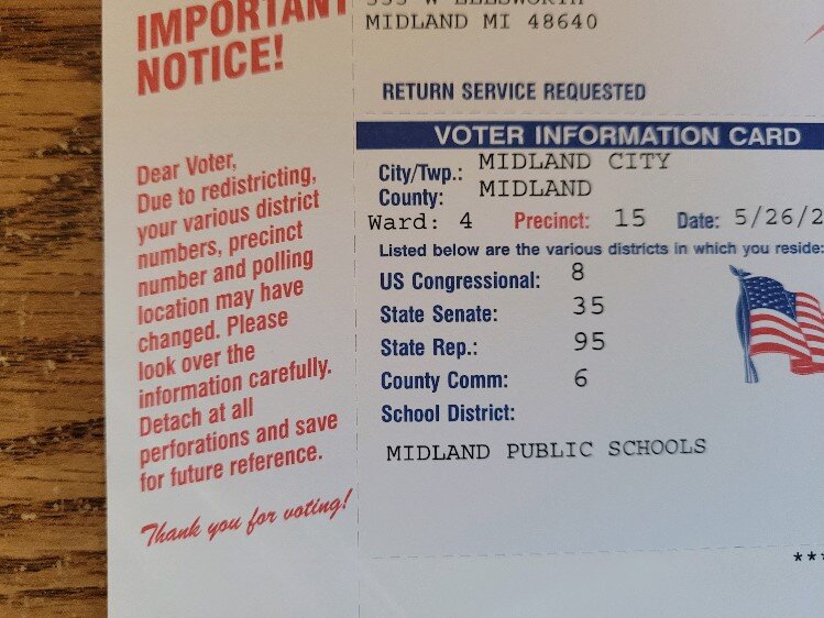 Check your voter information card prior to Election Day.
