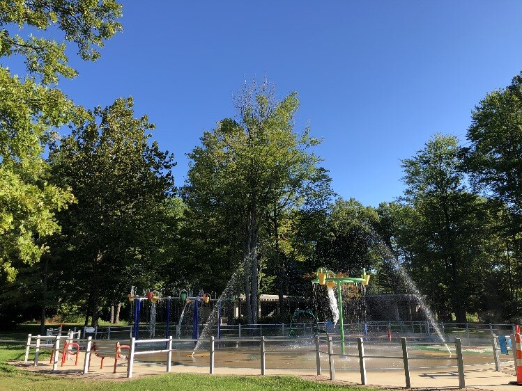 The Splash Pad at Sanford Lake Park has 14 water features.