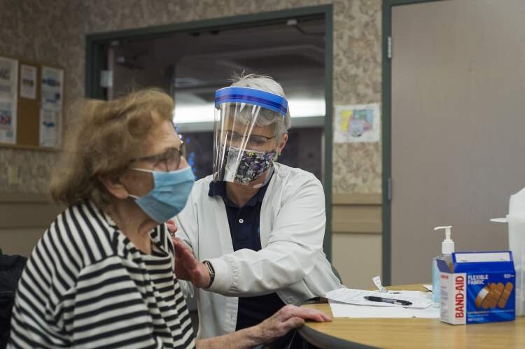 Midland County Department of Public Health delivering vaccinations at Trailside Senior Center.