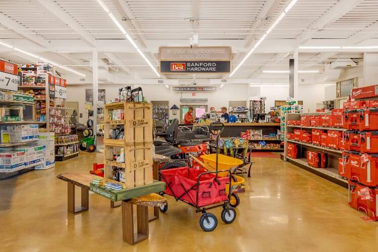 Sanford Hardware reopened in the spring of 2021.