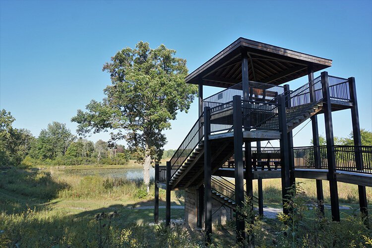 The Wetlands Trail at the Nature Center has a two-story tower where you can see over the wetlands; the first level has a ramp, making it universally accessible.