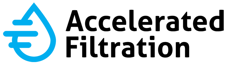 Can you spot the "Easter Eggs" in this logo? There’s the obvious water droplet; the horizontal lines represent movement of water. See the “A” for Accelerated and the “F” for Filtration with a curling tail showing filtration with a vortex pattern?