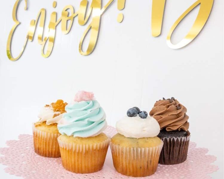 Enjoy! Bakery has eight different flavors of cupcakes.