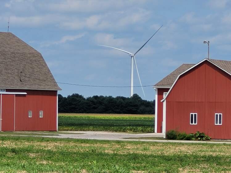 The Meridian Wind Park is being developed on agricultural land in Midland and Saginaw counties.
