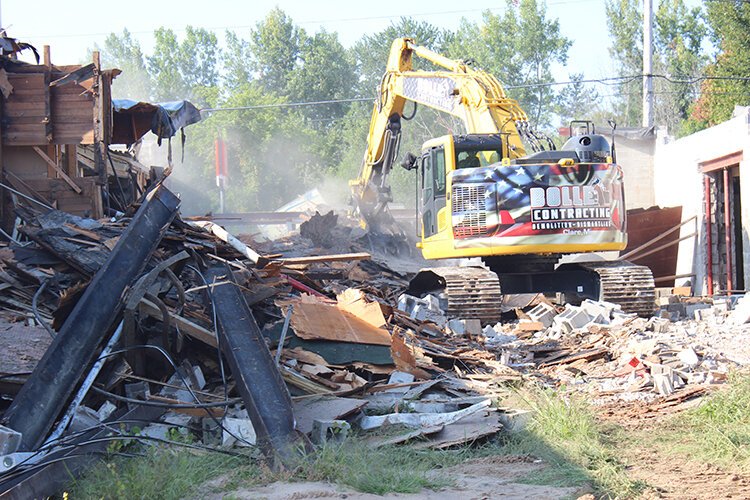 With the structure irreparable, Sanford Hardware owners and the project team decided to have the building demolished.