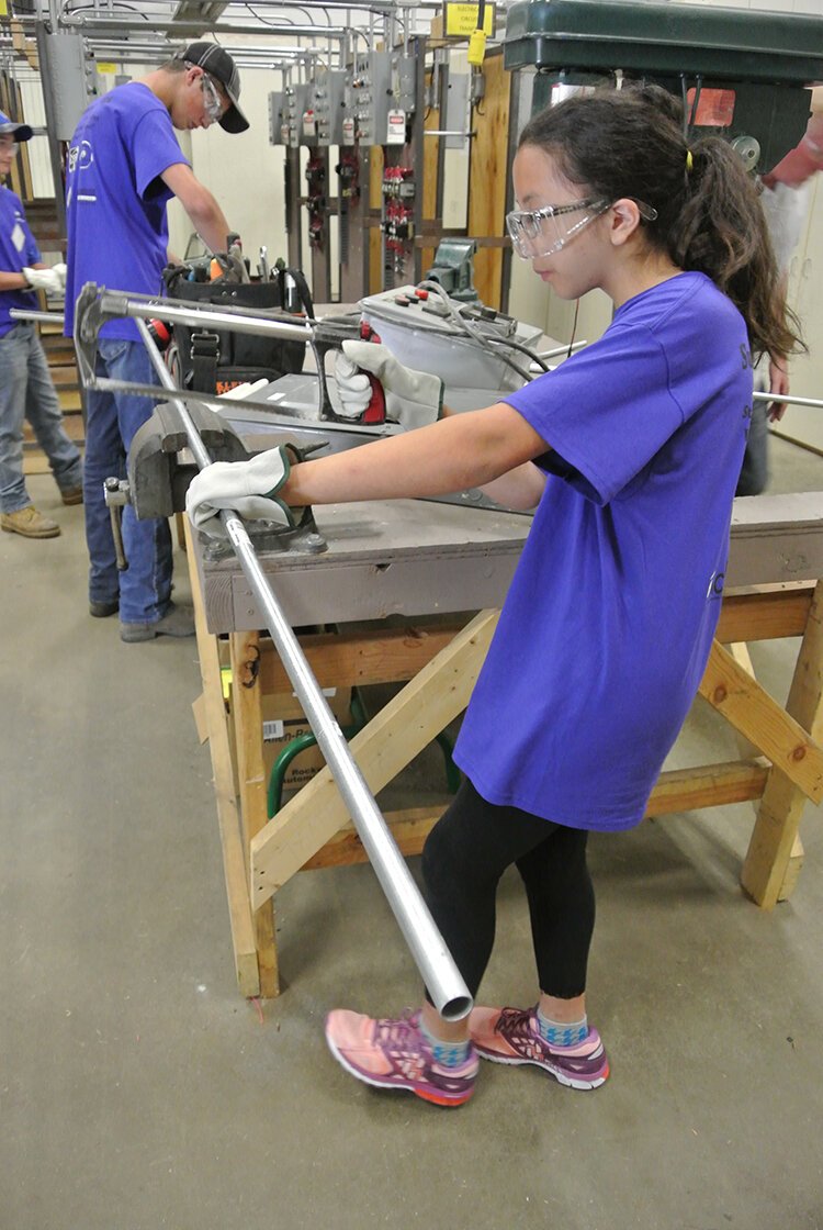 The camp experiences are all hands-on. Students of the "Starting at Square One" camp can try out welding, electrical, carpentry, and more.