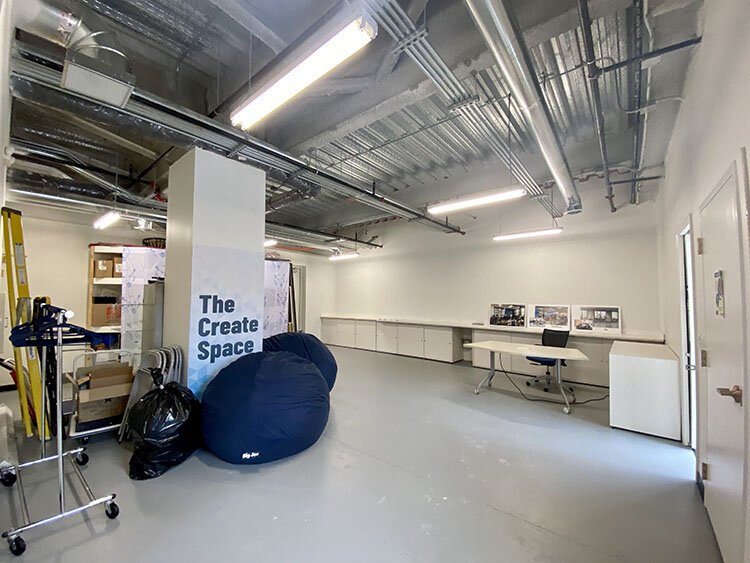 While still under development, The Create Space is fully funded and will soon be equipped with Cricuts and 3D printers. This area is intended to be used for product development.