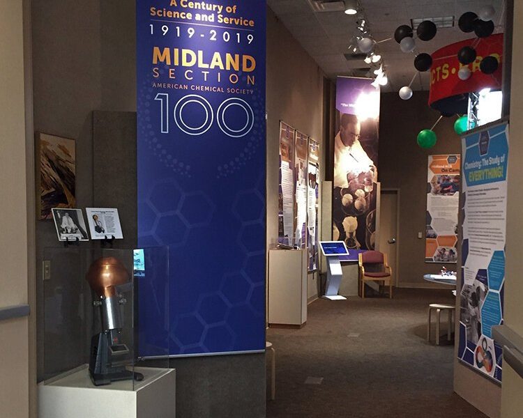 The Midland section of the American Chemical Society hosted its Centennial exhibit from May 2019 until January 2020 at the Herbert D. Doan Midland County History Center.