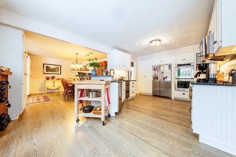 The kitchen was renovated in 2019 following the 2017 flood.