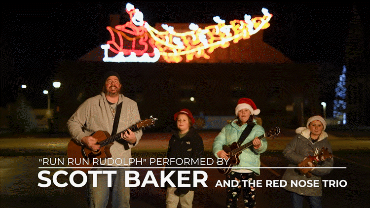 Scott Baker and The Red Nose Trio perform “Run Run Rudolph,” by Chuck Berry.