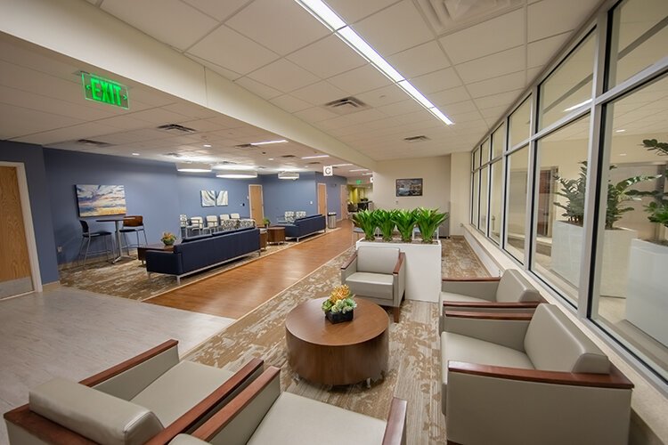 A waiting room at the MidMichigan Health Heart and Vascular Center.
