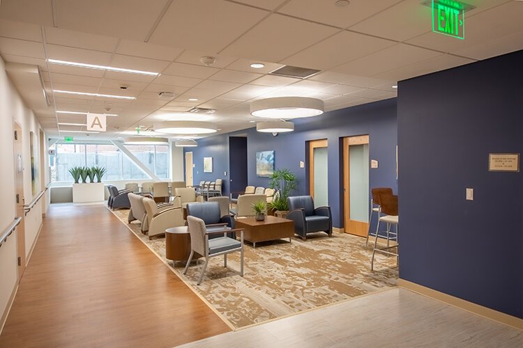 A waiting room at the MidMichigan Health Heart and Vascular Center.