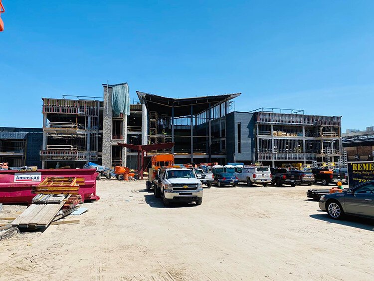 The MidMichigan Health Heart and Vascular Center during the construction process, by Three Rivers Corporation.