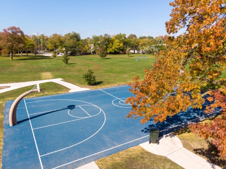 A new outdoor basketball court was installed over the summer at Grove Park.
