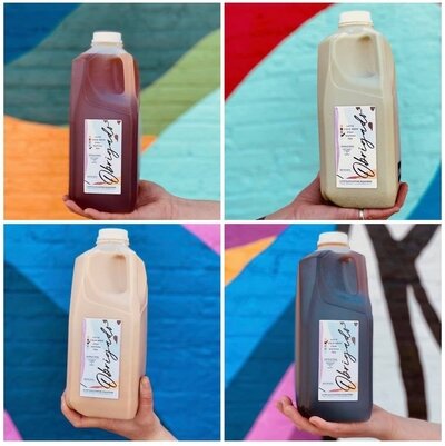 Live Oak Pantry drinks available by the half gallon.