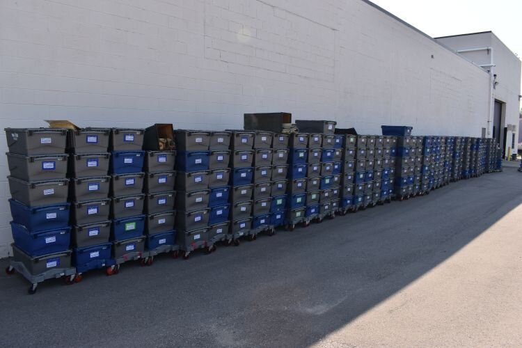 Approximately 575 cubic feet of materials have been sent to Metro Detroit for restoration.