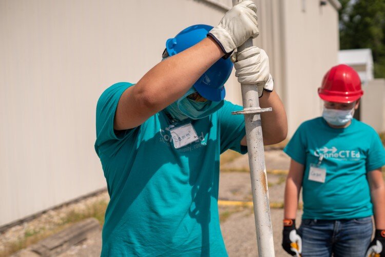 Students at TRC's Starting At Square One Trades Camp running in July 2020.