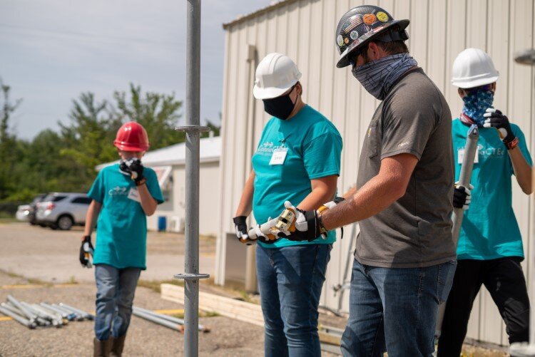 At the camp, students learn about the skilled trades including welding, heavy equipment operation and more. 