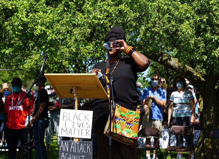 Erin Patrice at the Black Lives Matter rally in Midland.