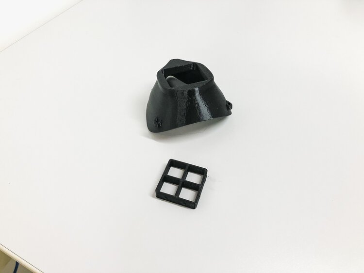 A 3D printed face masks being made by CMU.