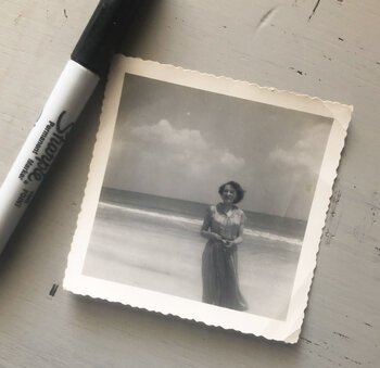 The picture of Hadley's mom that helped inspire her work today.