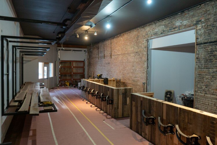 Floating booths will soon be completed with overhead lighing.