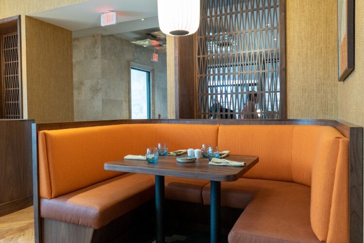 Midcentury modern touches with both color and style.