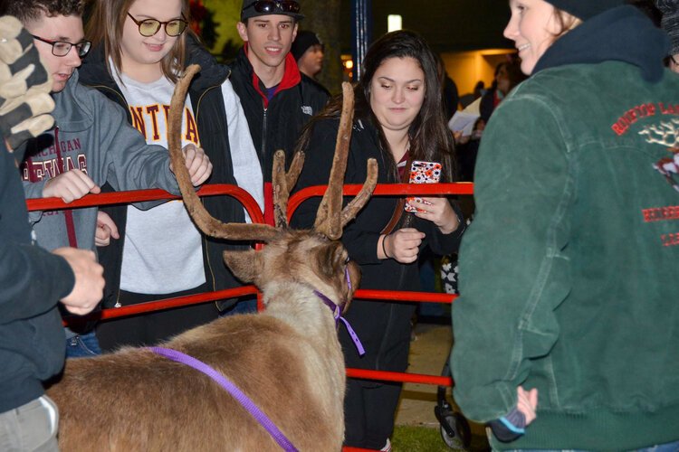 Community members can get up close and personal with Santa’s reindeer during the Mount Pleasant Christmas Celebration. Photo courtesy of Mt Pleasant Parks and Recreation.