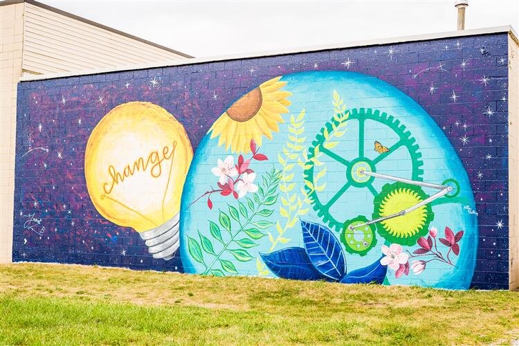 The new mural project generated through the Midland Area Community Youth Action Council (MACYAC). 