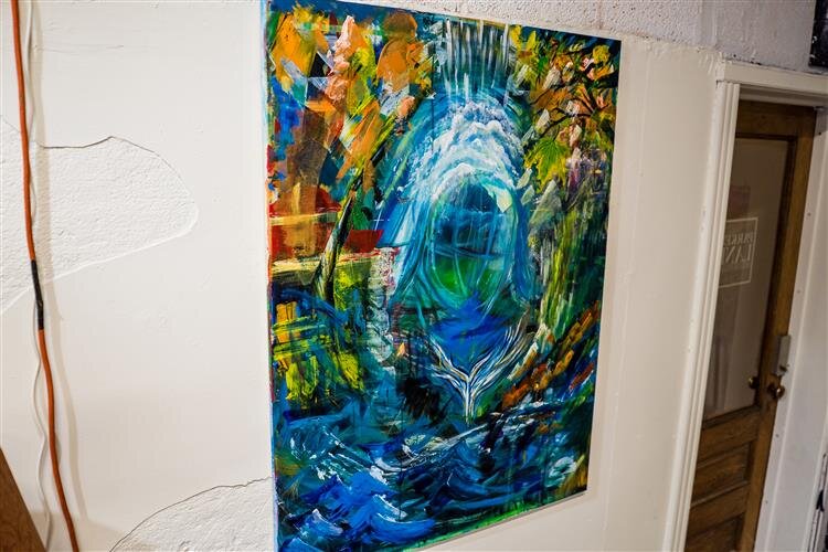 Benitez's describes this piece as her self-portrait and representation of her relationship with God.