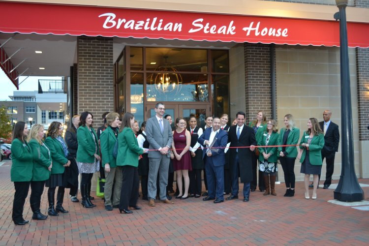 Ryan Tarrant and the Bay Area Chamber of Commerce at the ribbon cutting for Costela Brazilian Steakhouse. 