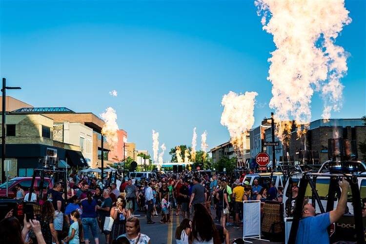 Teams shown heating up Downtown Midland during the Main Street Glow event.
