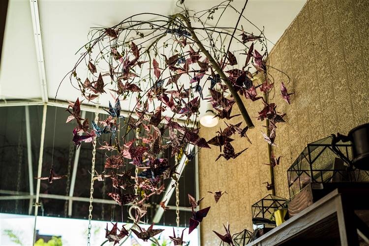 The mobile cranes were individually folded by volunteers.