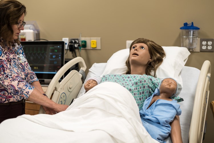 Manikin Victoria has probably had more than 5,000 babies in simulation.