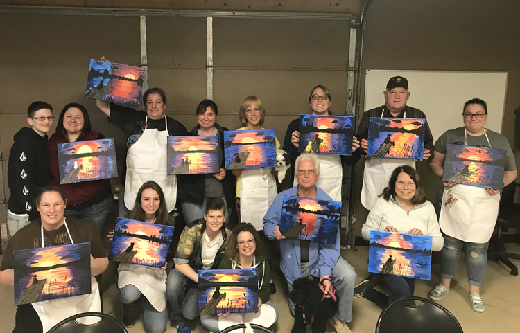 Mobile Masterpiece comes to your home, business or event with all the supplies you'll need.