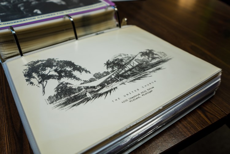 Some of the original plans for the church.