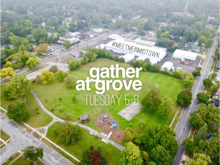 An aerial look at Midtown and Grove Park.