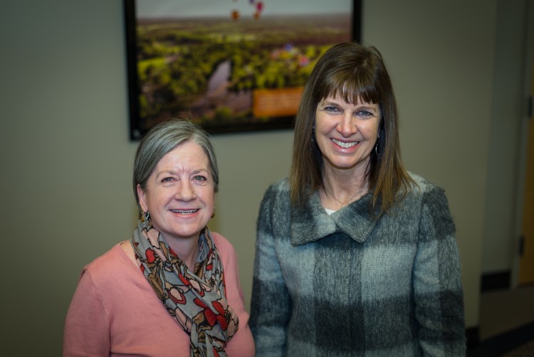 Melissa Kesterson and Sharon Mortensen with the Midland Area Community Foundation. 