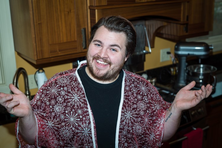 Nolan in his home kitchen where he focuses on making some of his most artistic work.