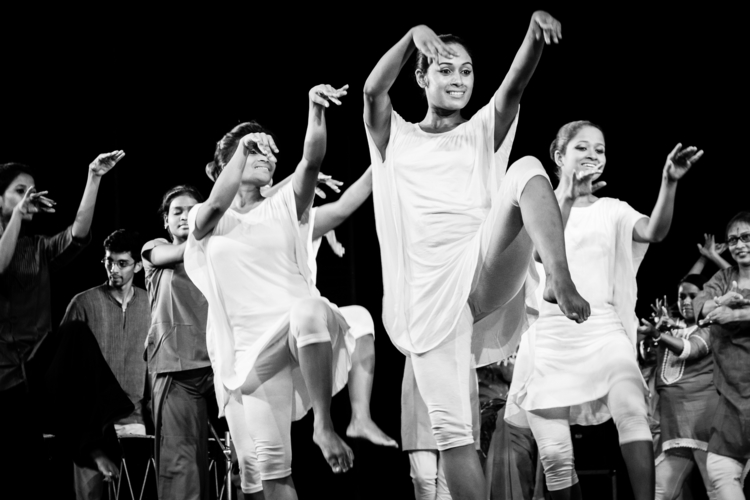 Senior Dance Movement Therapy Practitioner Mehraj Khatoon performs at the Kolkata Sanved 10th Anniversary Celebration in 2014.