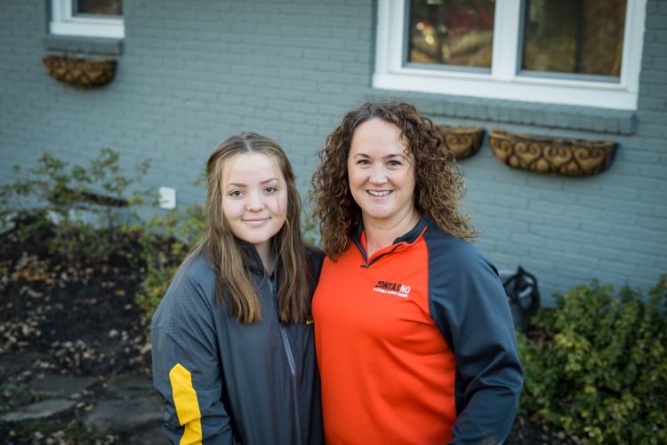 Rachelle Ferman with Zonta Club of Midland and her daughter Hannah.