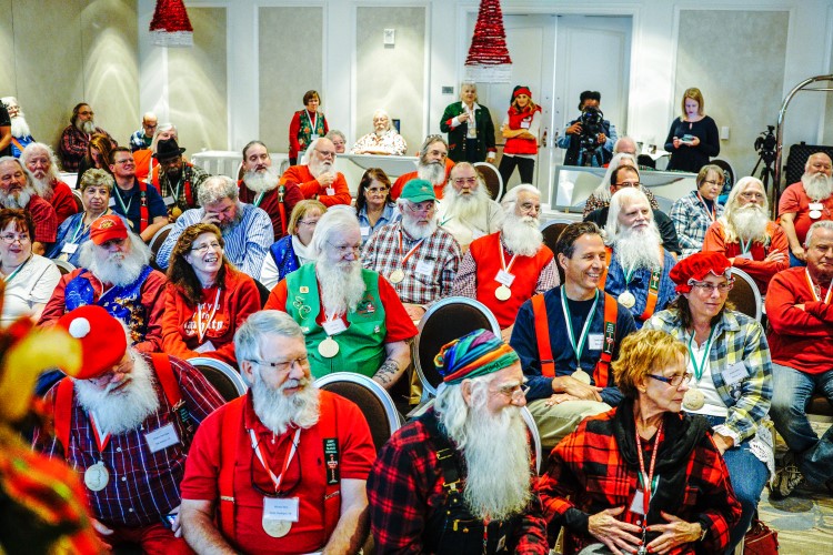 Hundreds of Santa's cousins gather at the 2018 Santa Claus School.