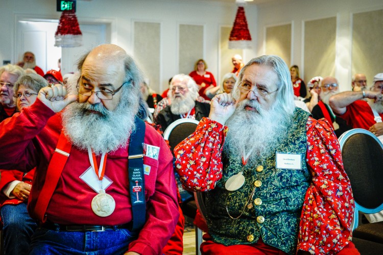 Students learning and practicing sign language.