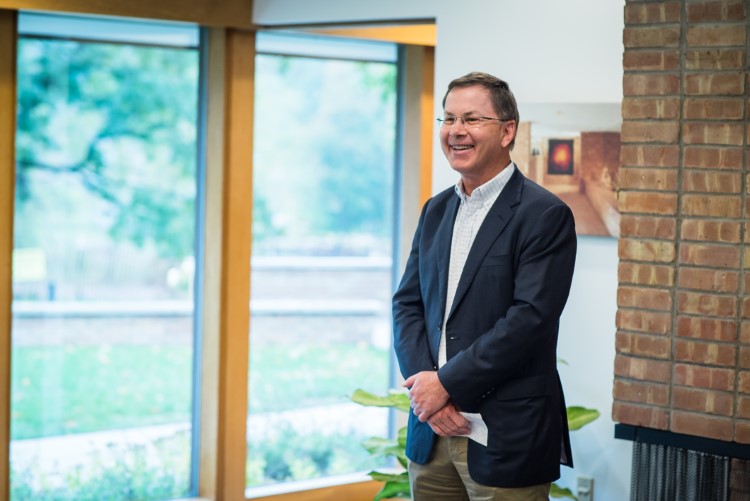 Mike Whiting Jr. discusses the renovations to the Whiting Forest Visitor Center, which was once his childhood home.